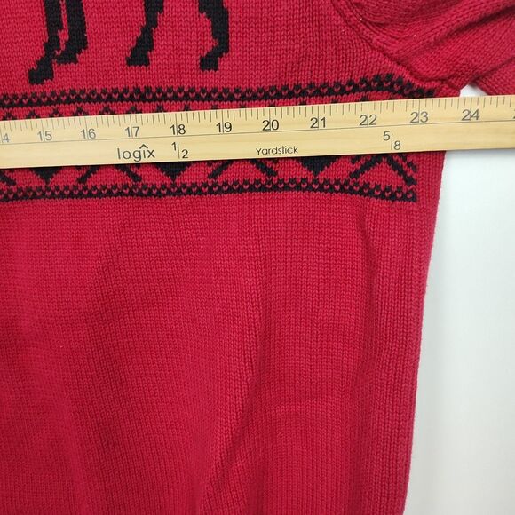Chaps Moose 1/4-Zip Sweater Men's XXL Red Nordic Mock Neck Winter Christmas - Picture 5 of 10
